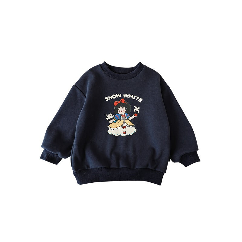 CA24011816秋冬季女童加絨衛衣a類幼兒園百搭兒童上衣可愛新年服裝寶寶外套