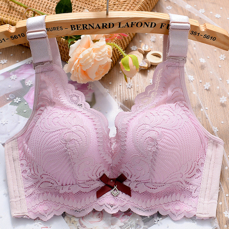 Z25080101佳思丹妮蕾絲內衣女小胸聚攏調整型胸罩無鋼圈收副乳不空杯