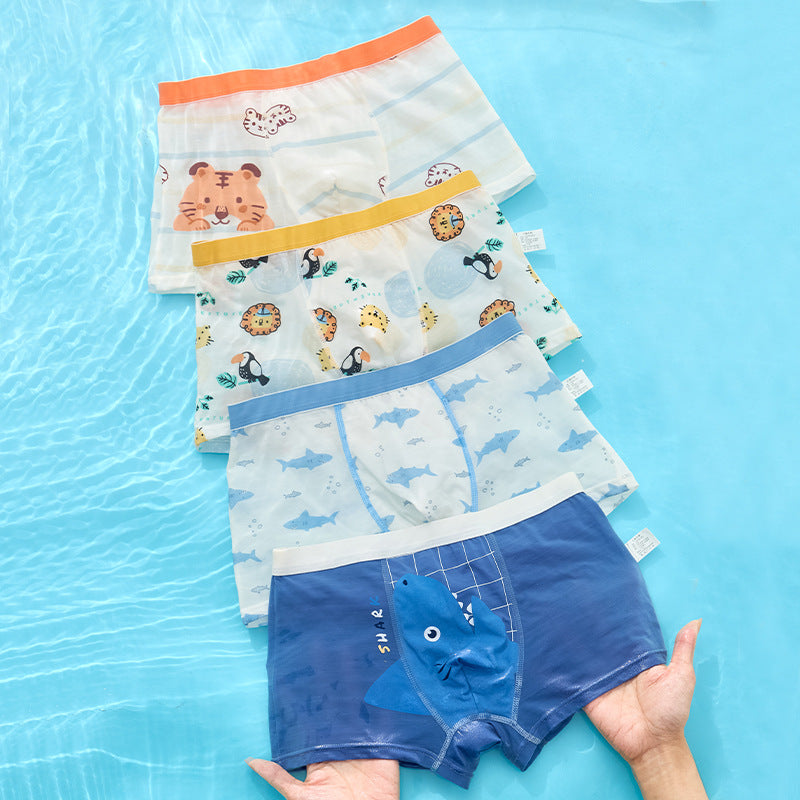 Z25040112男童莫代爾內褲冰絲兒童中大童清涼四角褲男寶小童平角短褲夏季款