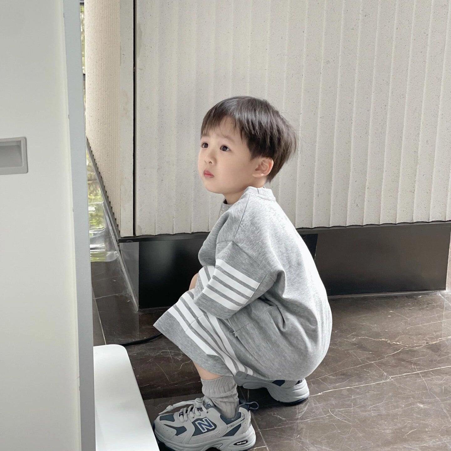 Z25033104男童女童夏季運動套裝韓版休閒兒童兩件短袖T恤闊腿褲