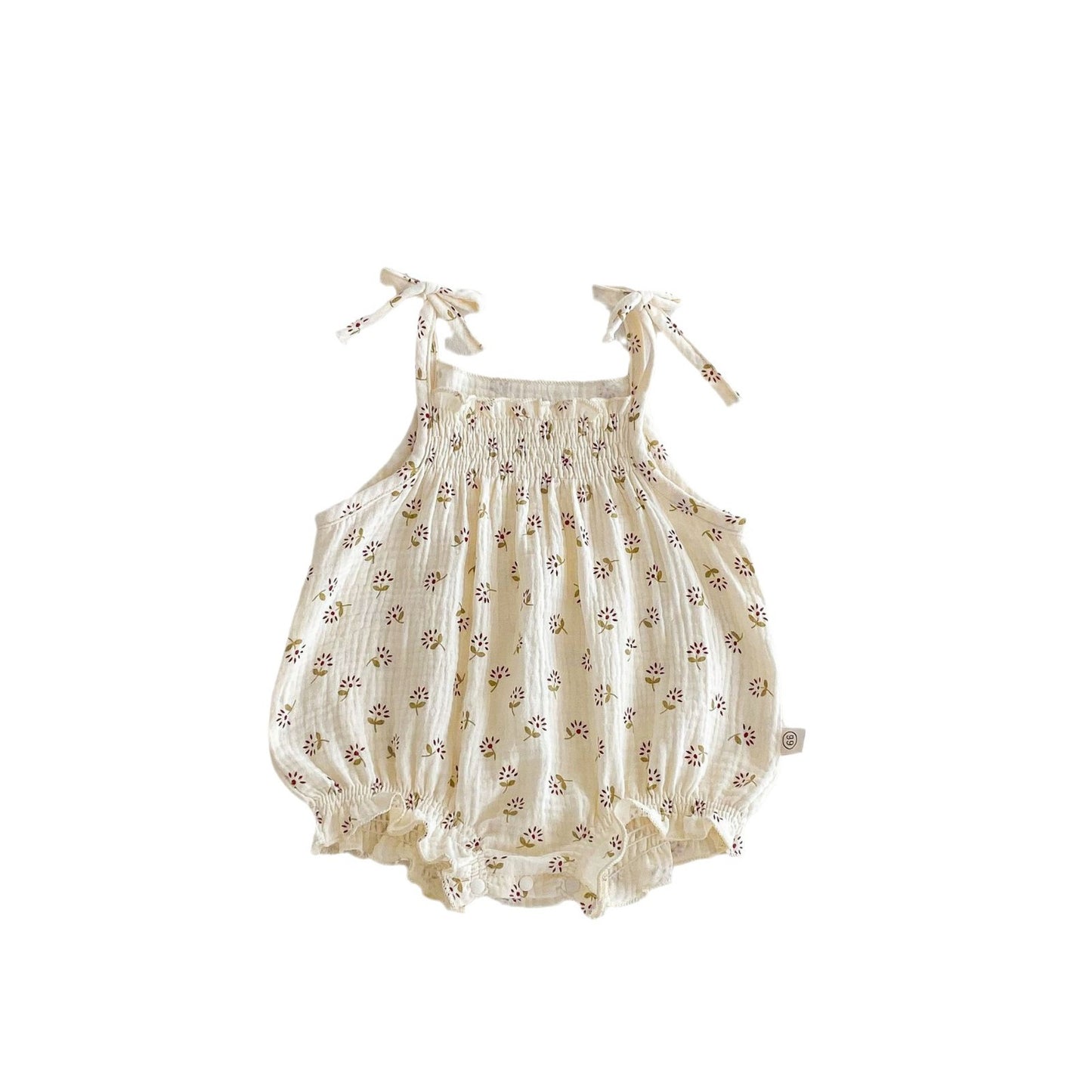 Z25022324夏日嬰兒衣服韓版薄款吊帶包屁衣甜美嬰童寶寶碎花連身衣可愛夏裝