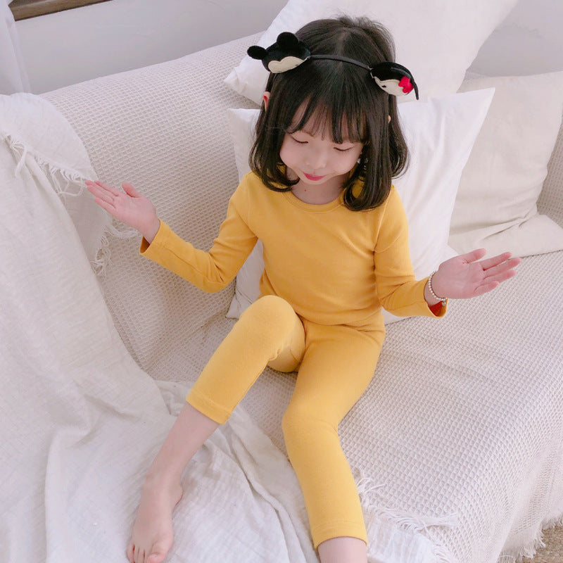 J23113005兒童A類睡衣套裝23秋冬女童秋衣秋褲男童小寶寶純棉長袖家居服