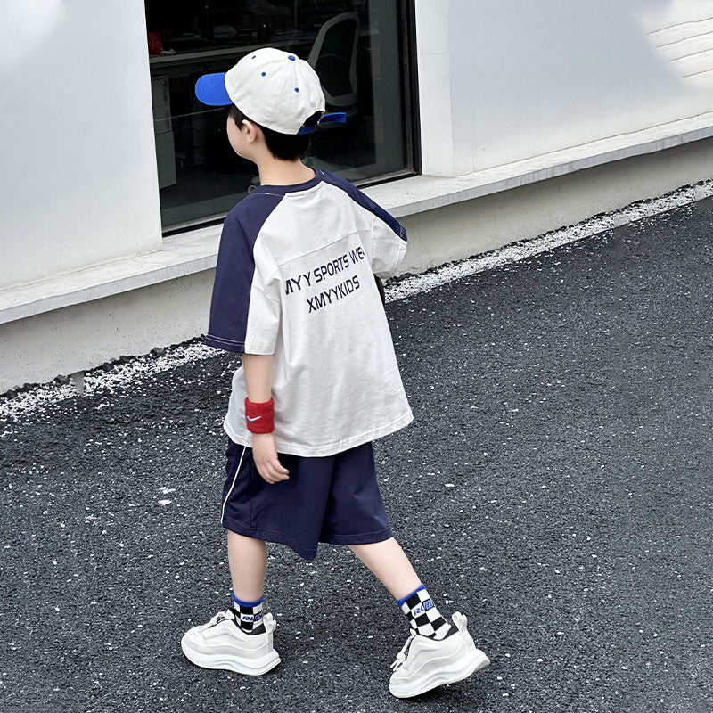 🎈精品童裝🎈FH25062712男童球服套裝夏季新款中大童裝短袖運動兩件式兒童休閒夏裝潮