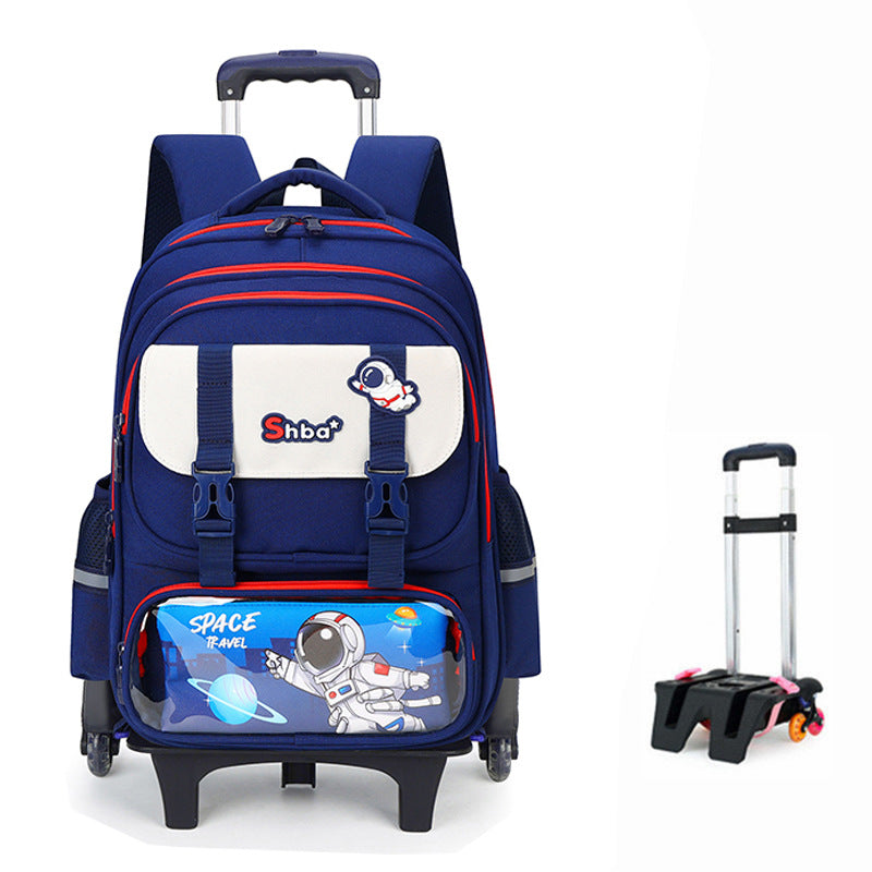 Z25022303兒童拉桿書包女生小學生一二三到六年級防水爬樓女童拉桿式大容量