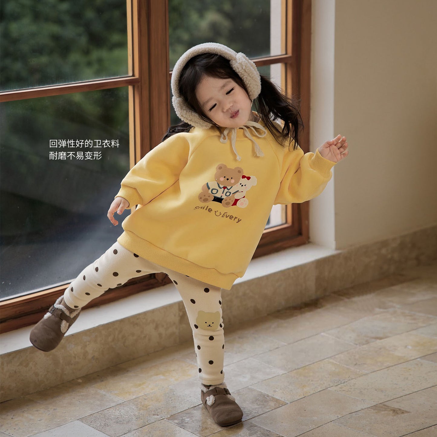 CA24011801女童衛衣加絨一體絨2023冬季新款兒童時尚百搭加厚上衣兒童外套潮