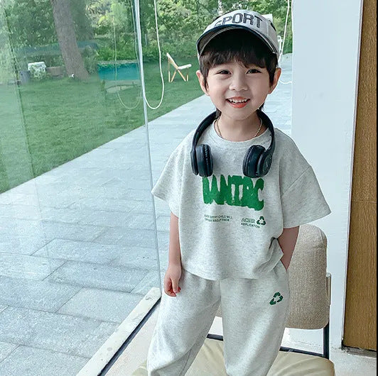 FB23072009男童夏裝套裝-新款兒童短袖夏季衣服潮帥氣網紅夏款兩件套
