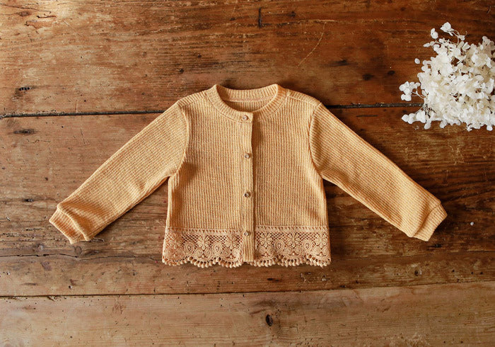 GF25061713韓版女孩寶寶嬰幼兒花邊冷氣衫ins休閒防曬衣開襟外套百搭開襟衫