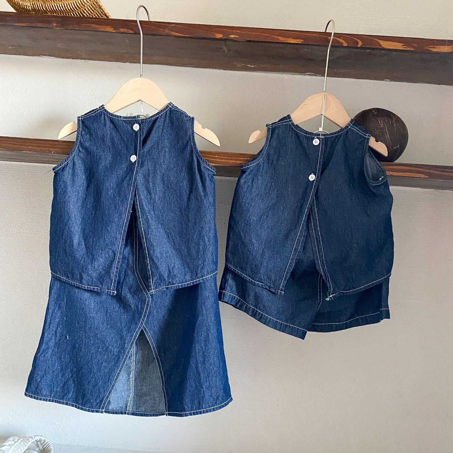 Z25020904兒童夏季牛仔套裝男童-新款休閒寶寶背心女童姐弟妹夏裝