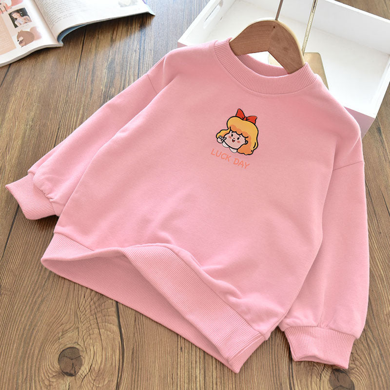 CA23101808百搭清新~女童卡通可愛休閒圓領衛衣兒童寶寶棉套頭上衣T恤春秋季