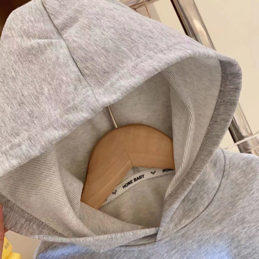 CA23101819春秋裝女童卡通字母印花連帽寬鬆款洋氣百搭兒童衛衣打底衫潮