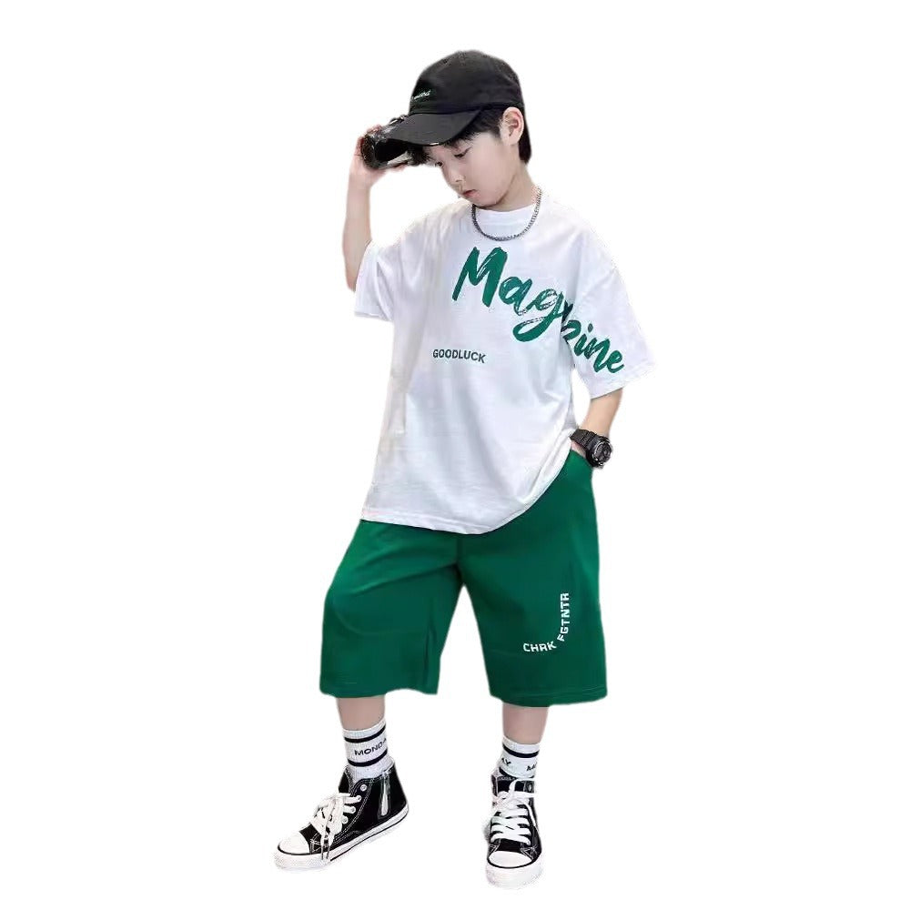 FB24070101男童夏裝套裝2024新款兒童夏季中大童男孩韓版薄款運動夏款兩件套