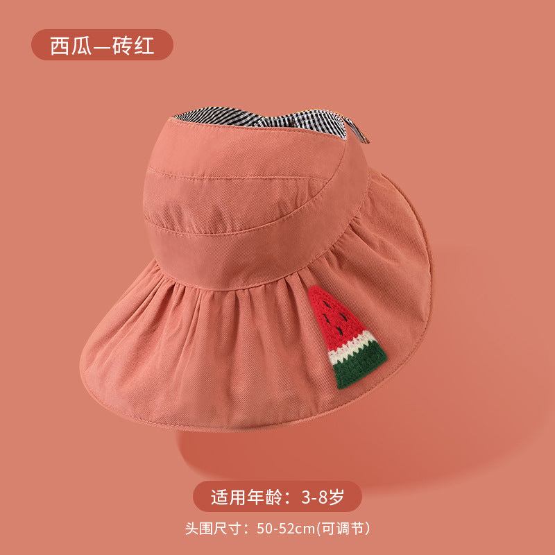 GD24051901春夏兒童太陽帽戶外戶外男童女童防曬帽卡通寶寶空頂帽(9-12天到貨)