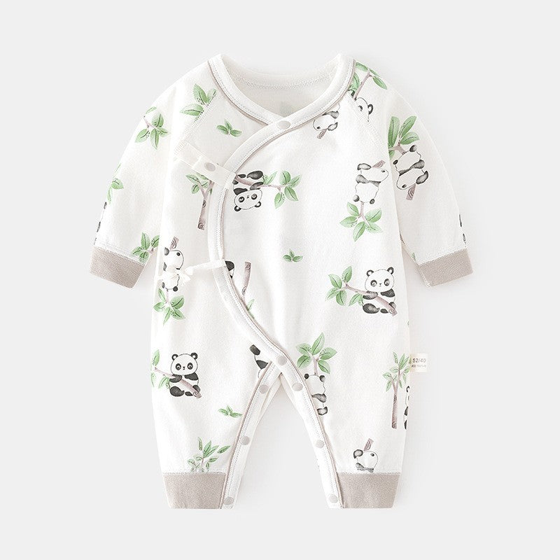 GJ25102116新生兒連身衣嬰兒無骨哈衣春秋純棉初生及尚服爬服男女嬰兒內衣