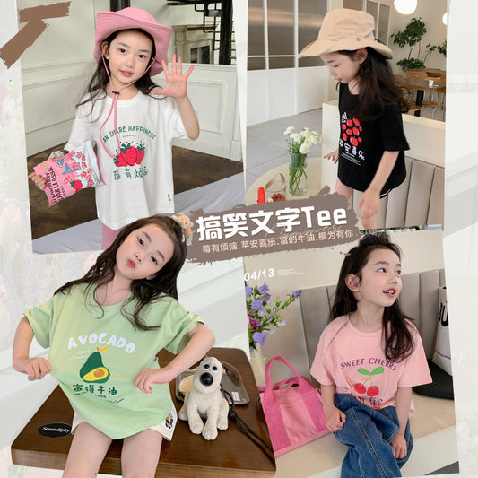 CA24042814童裝新款兒童純棉短袖T恤男童夏季上衣寶寶卡通印花半袖薄衣