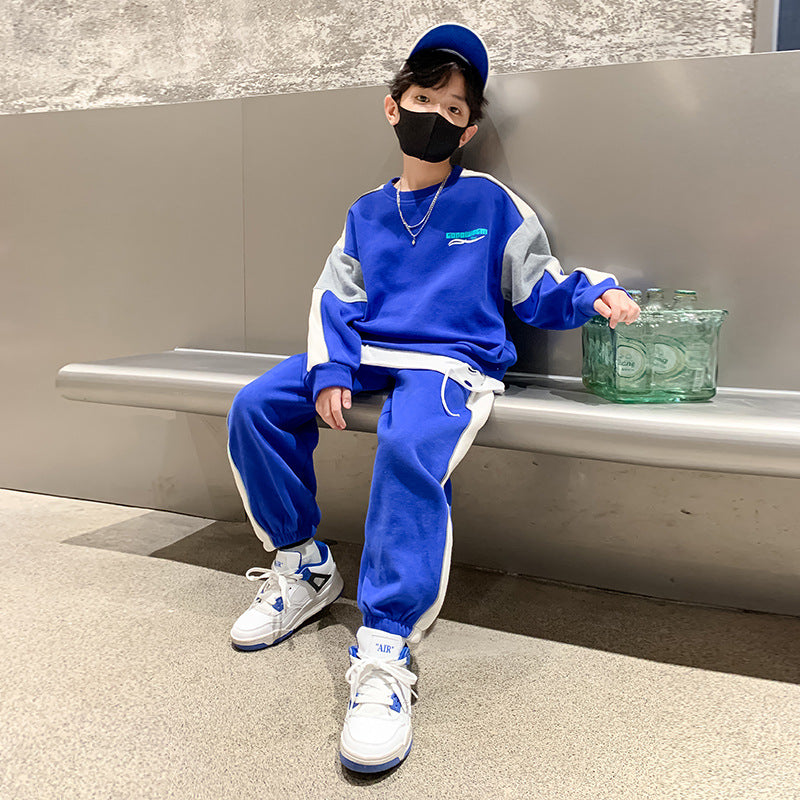 FC23120715男童春裝套裝兩件式2023新款春季秋季兒童帥氣衛衣運動服春秋款潮衣(9-12天到貨)