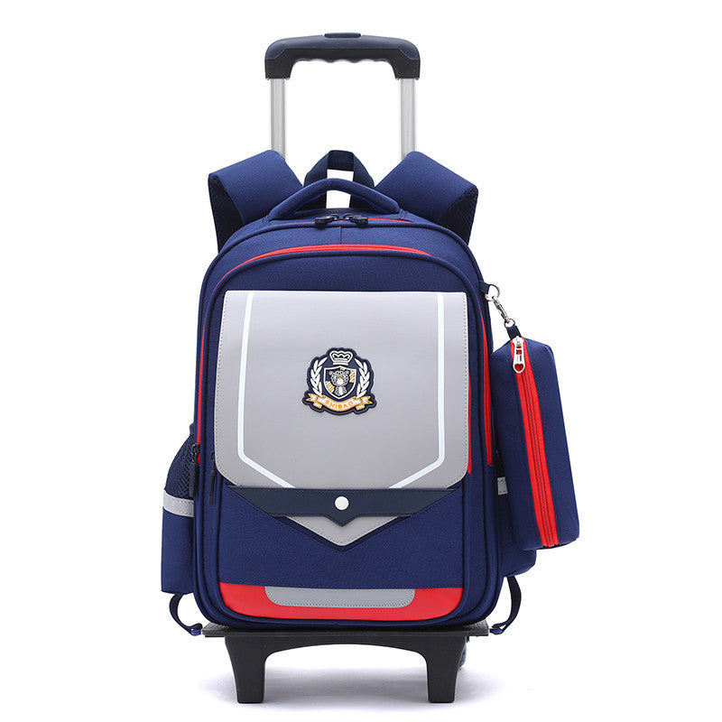 Z25022311兒童拉桿書包小學生防水女男拉桿式拖拉爬樓一二三到六年級大容量