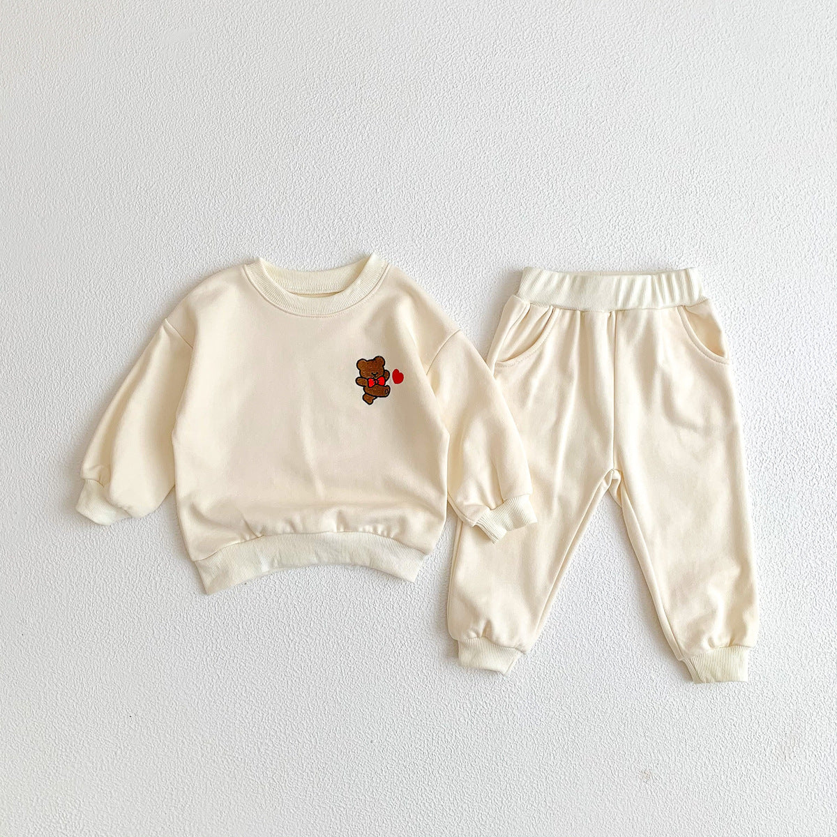 G23082429兒童春秋裝套裝洋氣寶寶卡通長袖2023新款女孩時髦休閒圓領兩件套