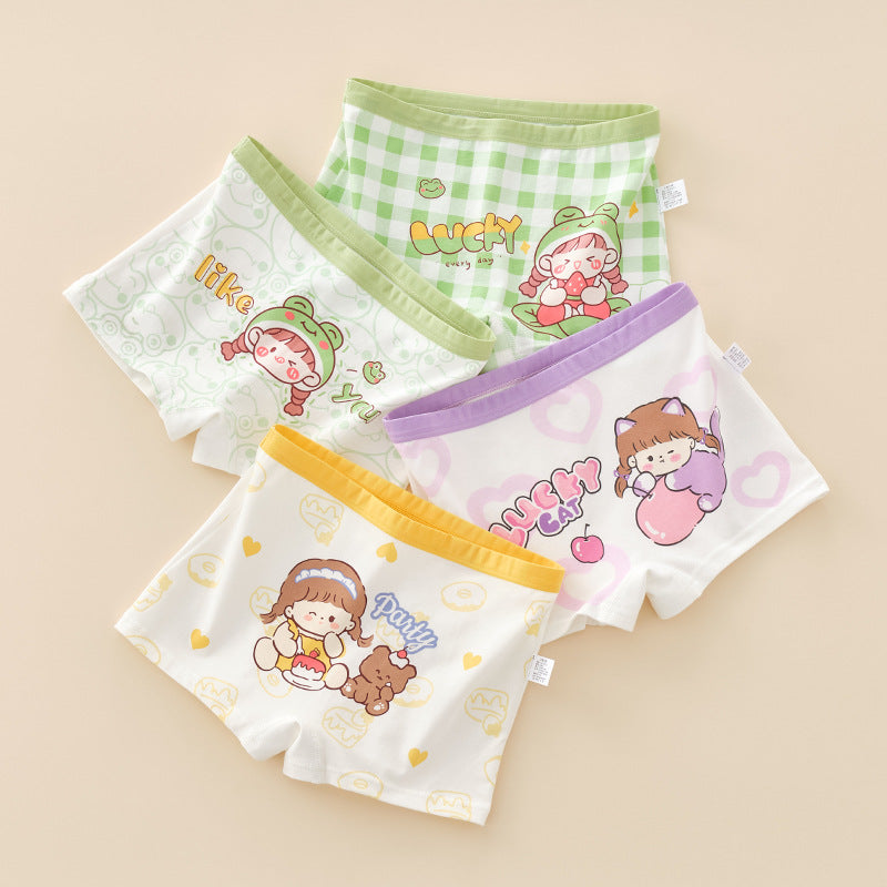 Z25040116女童內褲純棉a類棉兒童女孩短褲小童女孩平角褲夏季薄款不夾屁屁