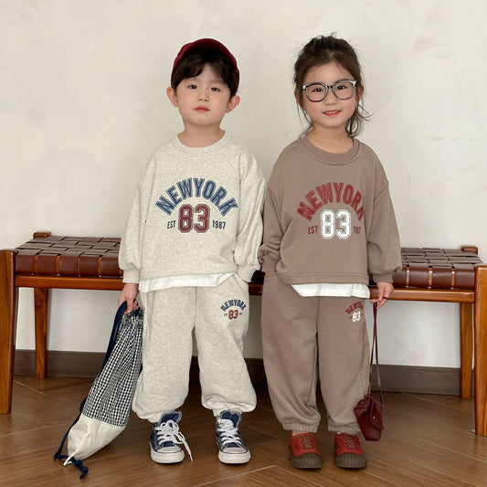 Z25020907兒童春秋款套裝兩件男童女童運動衛衣-新款春季寶寶休閒衣服