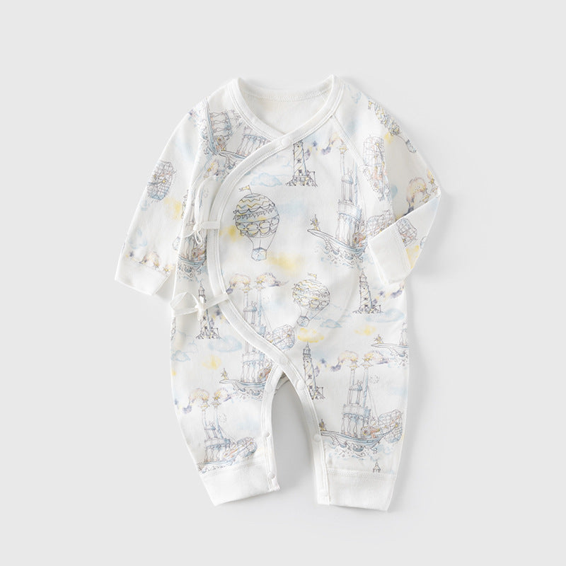 GJ25102118新生兒連身衣秋冬純棉嬰兒蝴蝶衣無骨衣初生及尚服寶寶春秋哈衣