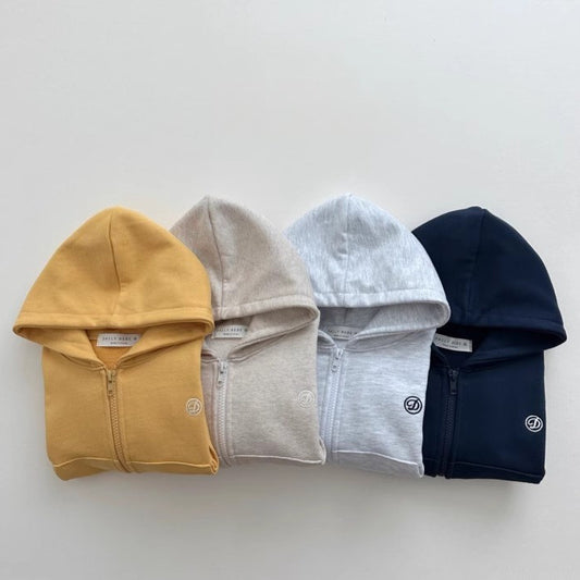 GF25081503  ins韓版男女童寶寶純棉春秋季連帽拉鍊刺繡開襟衫衛衣衛褲兩件套裝