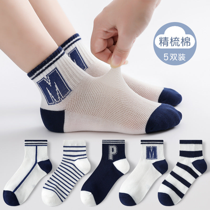 GI25073115男童襪子棉係夏季薄款中大童學生運動襪春夏網眼跑步短襪
