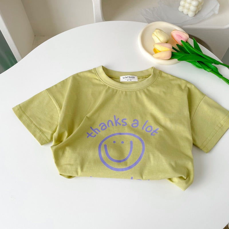 CA23072707兒童爽棉短袖T恤寶寶夏季薄款上衣打底衫男女童卡通印花韓版休閒t