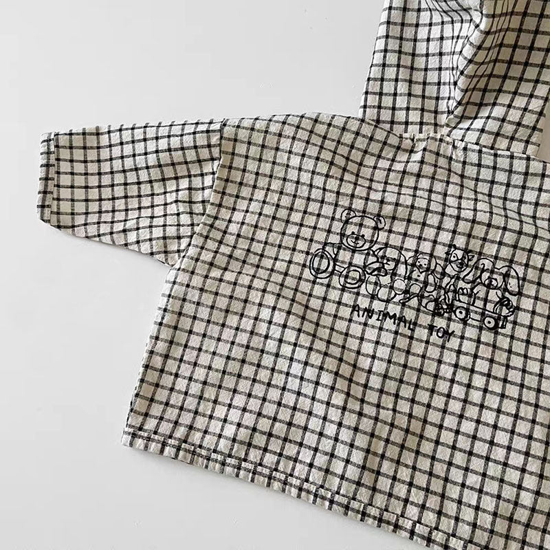 GB23080309 韓版ins童裝卡通防風可愛外套拉鍊帽衫兒童洋氣防曬外套休閒上衣