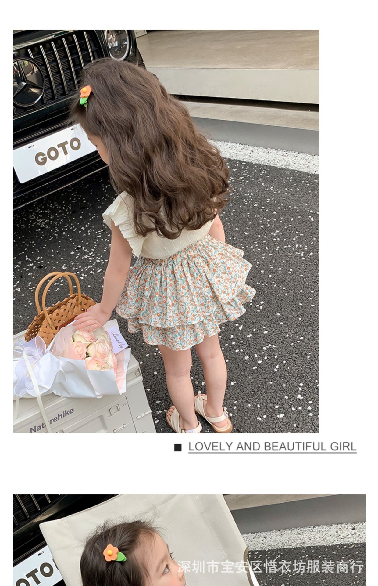 A25072312女童套裝夏季兒童夏裝女寶寶洋氣薄款時髦兒童裙子兩件套