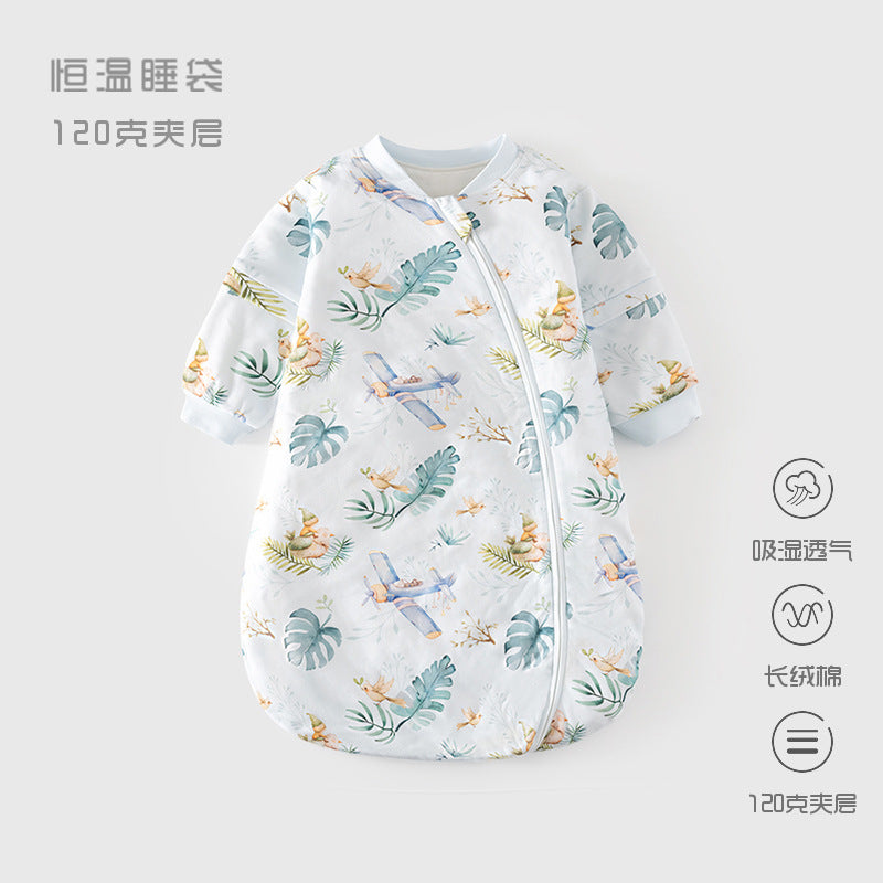 GJ25102120嬰兒恆溫睡袋春秋夾棉寶寶U型60克睡衣新生兒式多功能防踢被