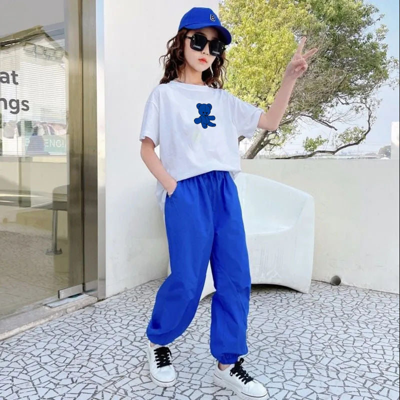 FG25053010美少女戰士童裝韓版中大童女童夏裝短袖九分褲套裝潮流兩件套兒童