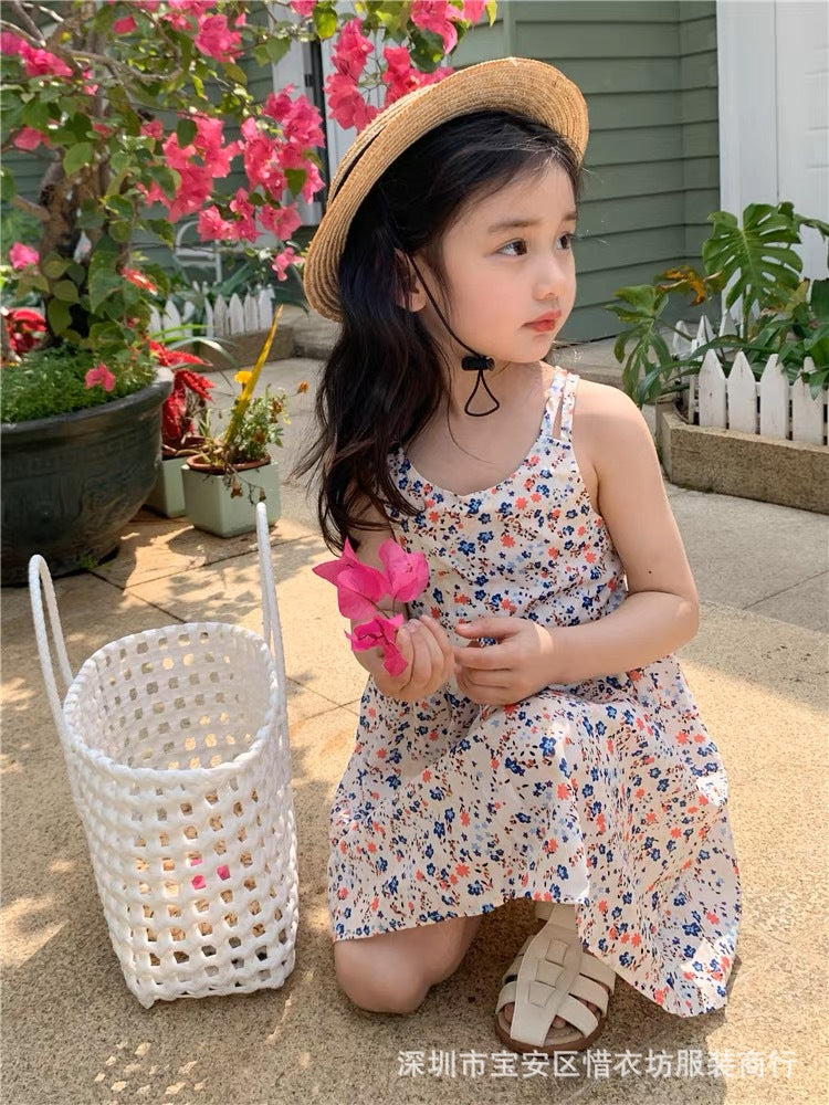 23053002女童夏裝網紅碎花連衣裙