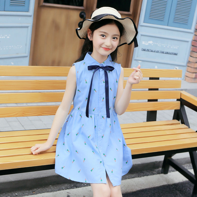FA23072015女童連衣裙夏裝2022新款女孩中大童公主裙薄款兒童裙子夏款