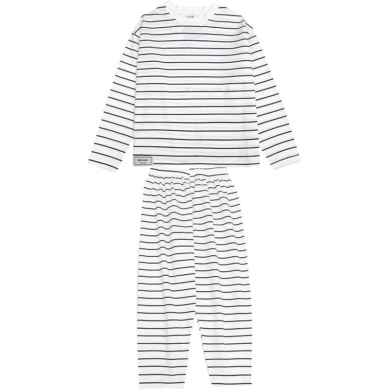 GJ25082718春秋新款男童條紋純棉家居服套裝秋衣秋褲兩件式秋裝