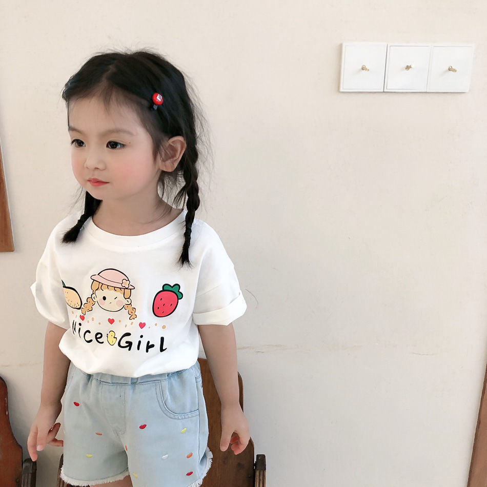 CA25052111女童短袖T恤女寶寶夏季新款韓版寬鬆可愛日系童裝上衣中小童