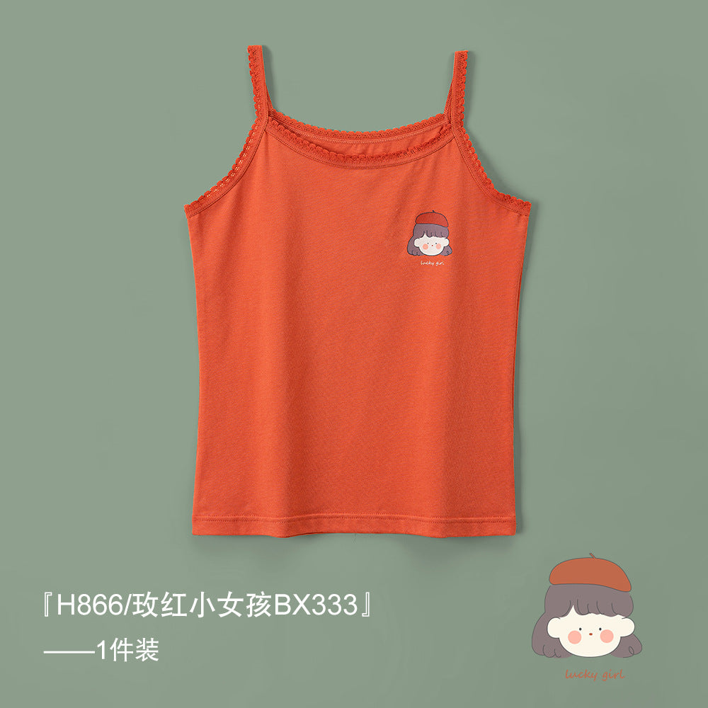 S23071315女童背心-春夏薄款a類純棉韓版女寶寶吊帶衫童裝女孩上衣批發