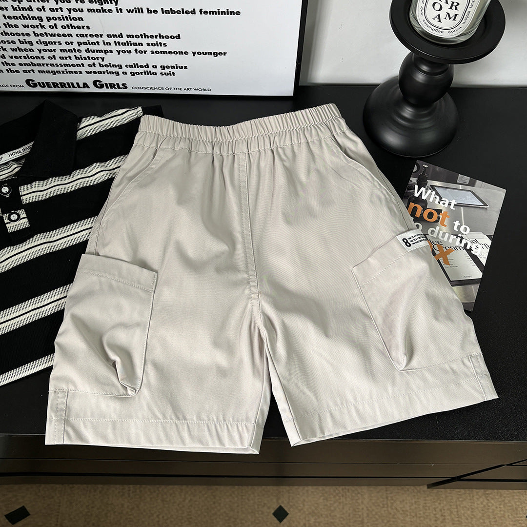 CD25050312夏季男童工裝短褲兒童帥氣五分褲男寶寶潮中大童薄款百搭短褲