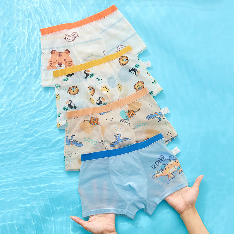 Z25040112男童莫代爾內褲冰絲兒童中大童清涼四角褲男寶小童平角短褲夏季款