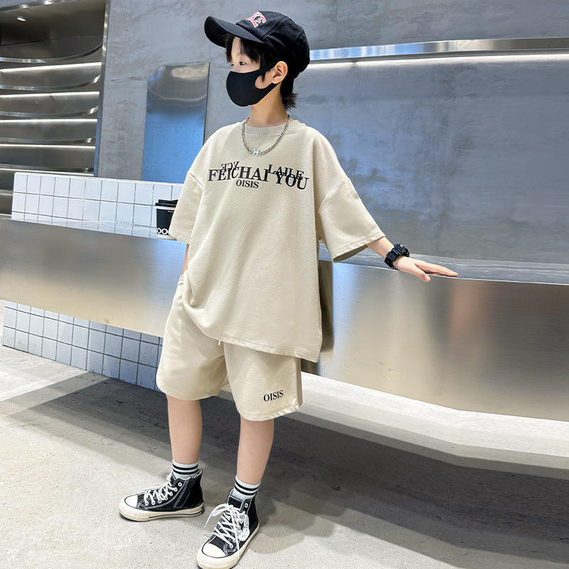 🎈精品童裝🎈FH25062706男童套裝夏季新款兒童休閒短袖兩件中大童運動裝童裝夏裝潮