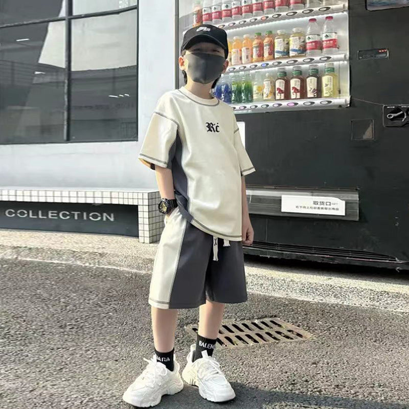 🎈精品童裝🎈FH25062714男童夏裝套裝新款兒童休閒運動兩件套中大童短袖夏季衣服批發