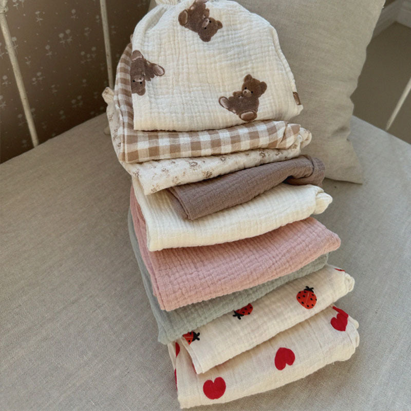 GB23080312 韓版童褲夏季薄款寶寶長褲愛心燈籠褲嬰幼童碎花休閒潮搭防蚊褲