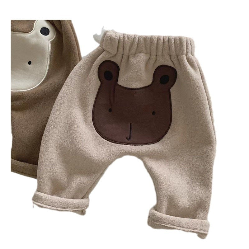GB25111315秋冬裝寶寶大pp褲加絨保暖長褲外穿男女寶寶大屁屁褲韓版哈倫褲