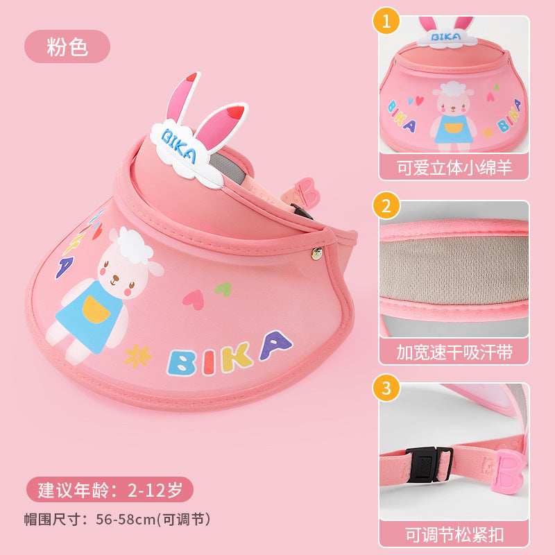 GD24051902兒童防曬帽夏季防暑空頂太陽帽男童女寶大帽簷遮陽帽(9-12天到貨)