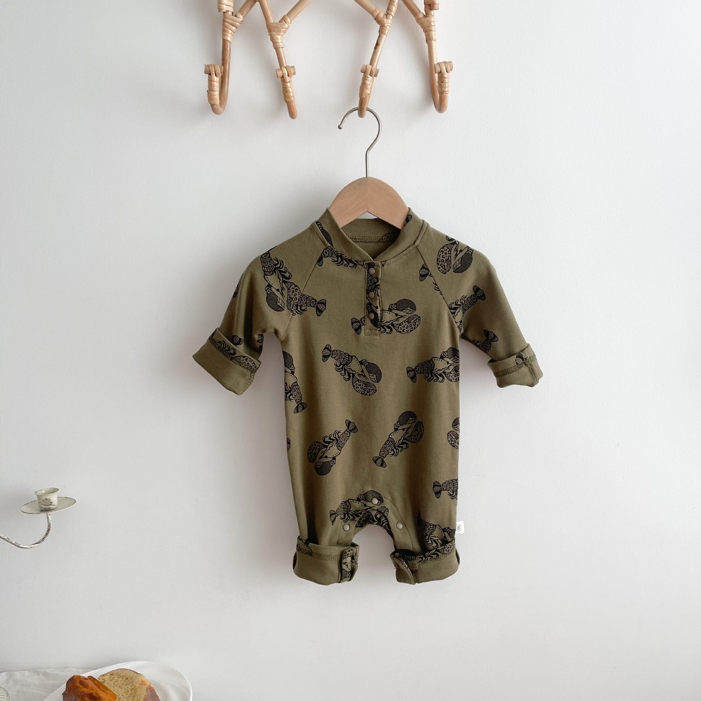 G23082418 ins新款嬰兒連體衣男女寶寶印花卡通哈衣爬服新生兒衣服春秋外穿