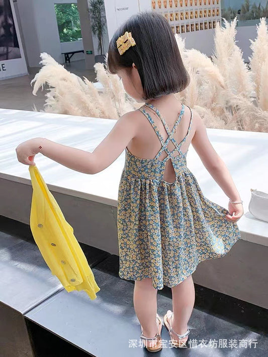 23053002女童夏裝網紅碎花連衣裙