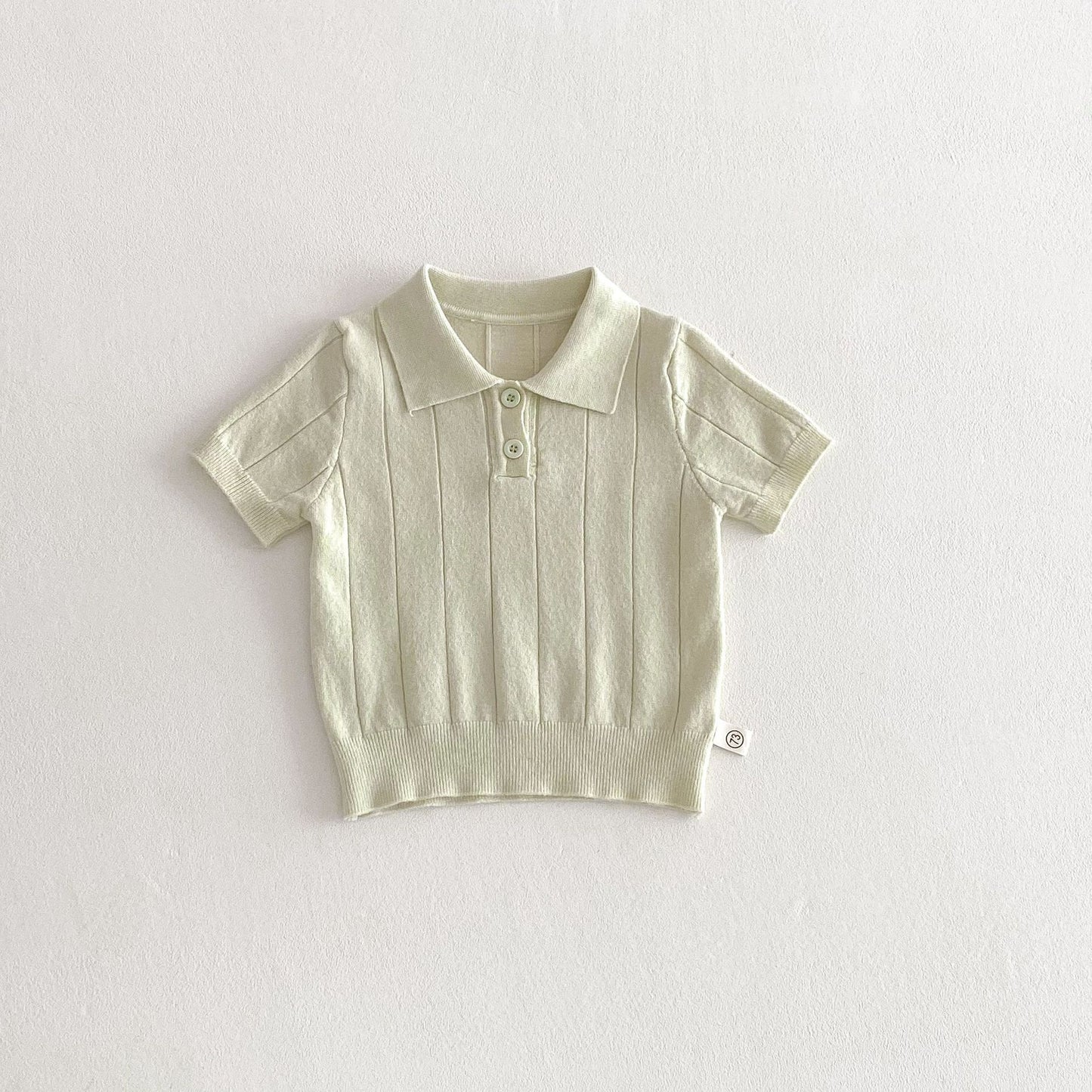 Z25022327 ins韓版春夏款嬰幼兒寶寶針織衫薄款夏日上衣翻領兒童套頭衫