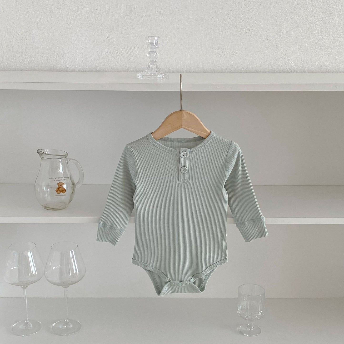 G25092509ins秋季嬰兒娃娃領翻領包屁衣哈衣男女童小清新女寶寶秋連體爬服