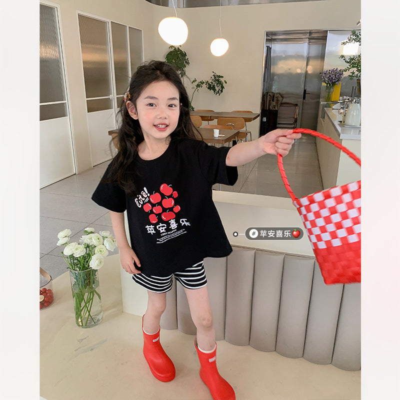 CA24042814童裝新款兒童純棉短袖T恤男童夏季上衣寶寶卡通印花半袖薄衣