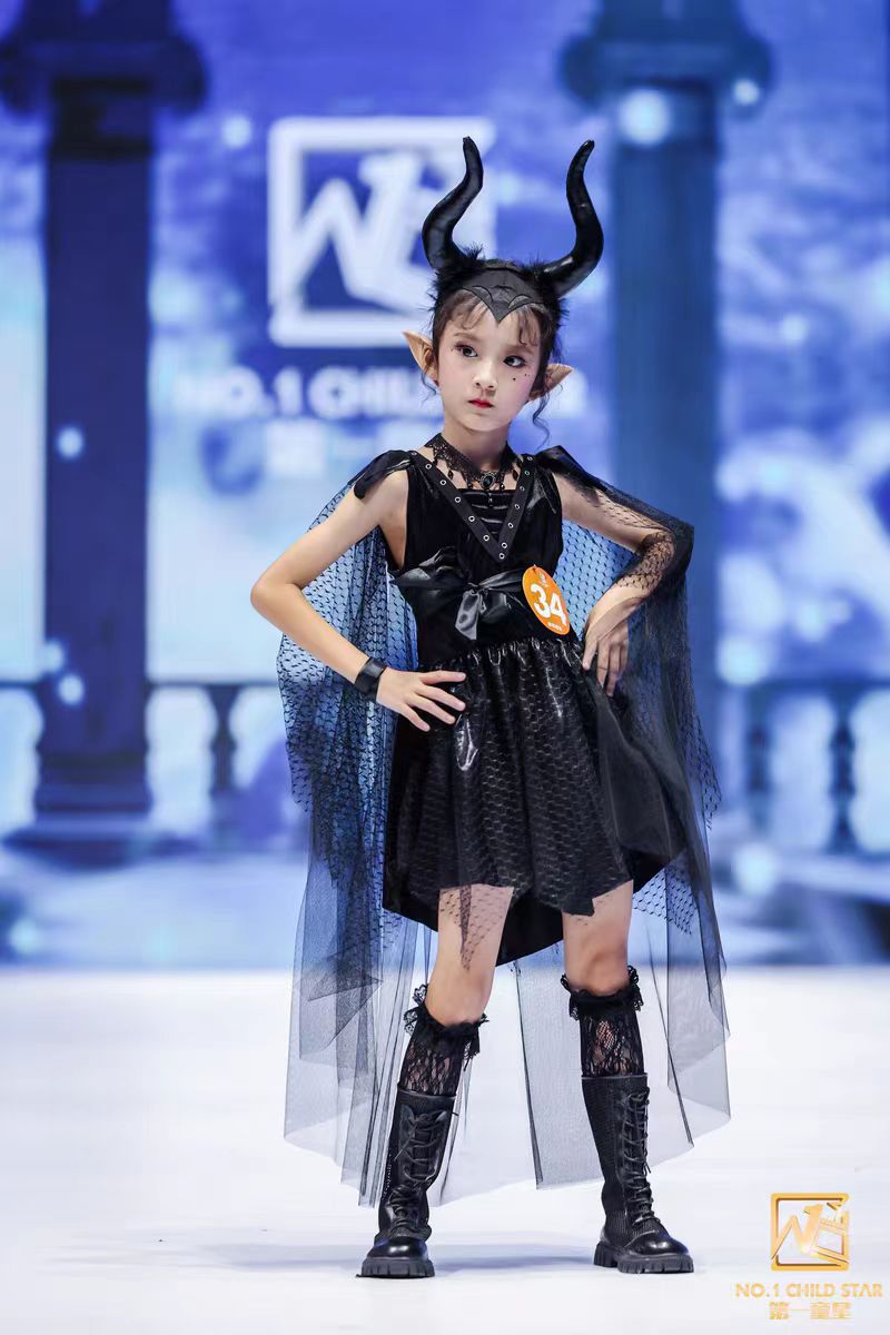 Z24081815萬聖節兒童服裝女童禮服cosplay角色扮演魔法女巫吸血鬼化妝舞會