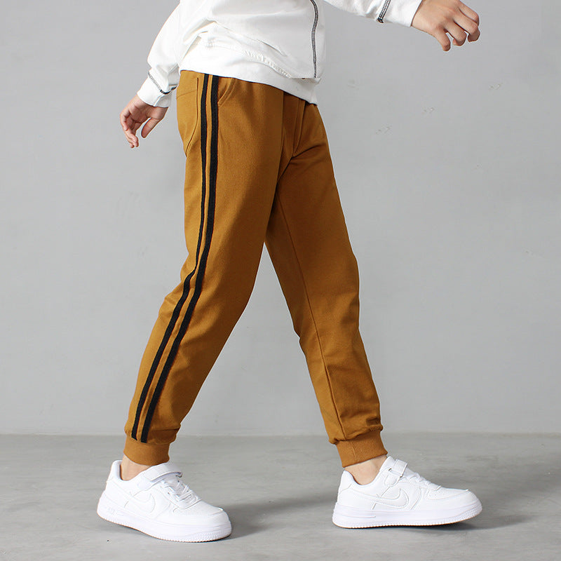 FI25101403秋季韓版新款男童針織運動褲中大童純棉長褲防蚊褲女童褲子批發